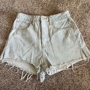 Light-Wash Denim Shorts